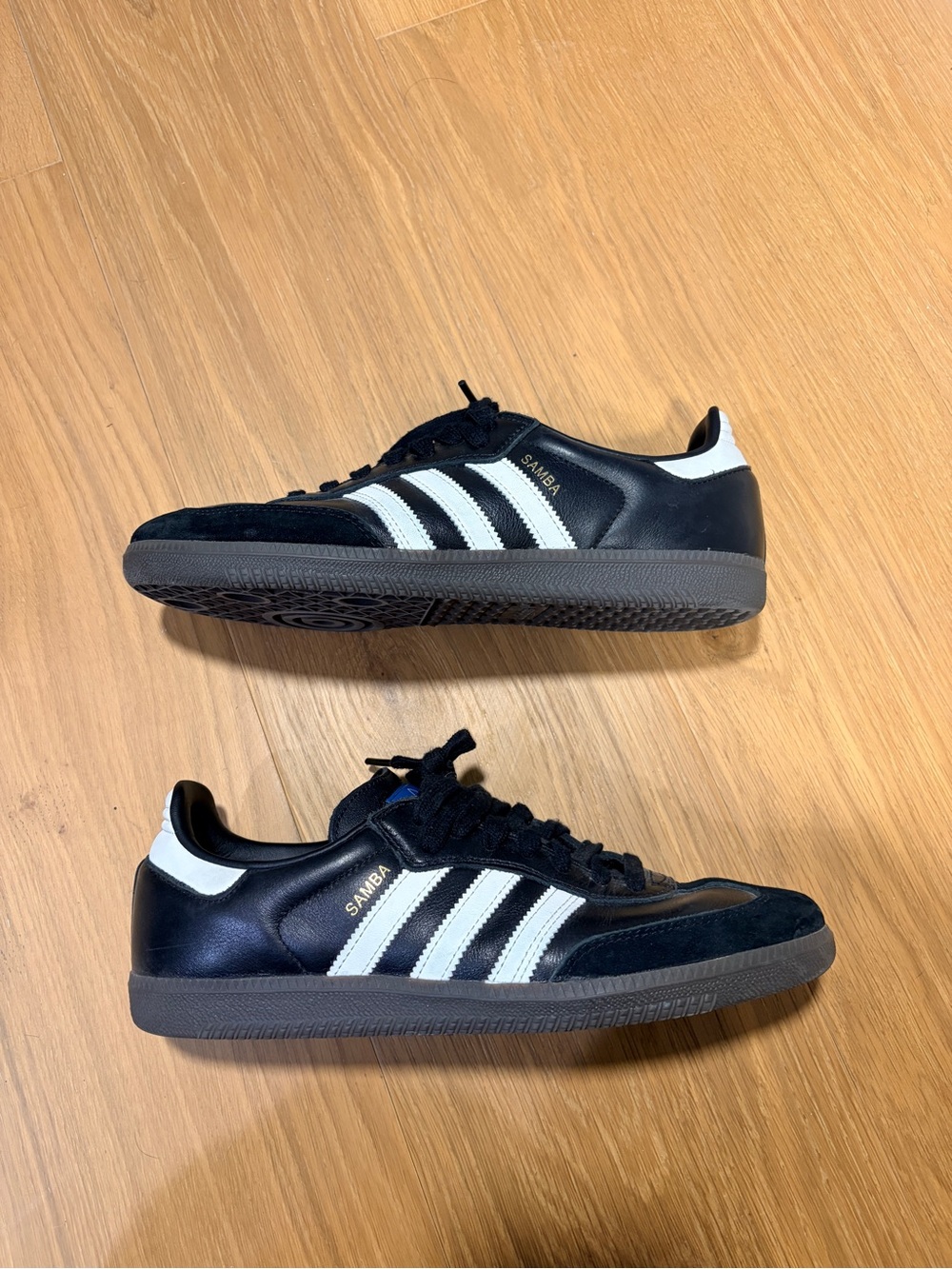 Men’s Adidas Samba - Black with White Stripes
